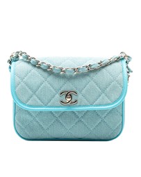 Pre-Loved by Azura Reborn - Pre-Loved Small CC Quilted Denim Messenger Flap