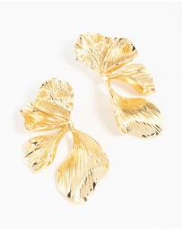Lovisa - Gold Plated Organic Petal Stud Earrings
