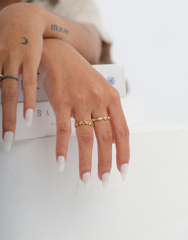 Elli Jewelry - Starfish Band Ring in Gold-Plated 925 Silver