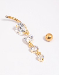 Lovisa - Gold Plated Surgical Steel Heart Belly Bar