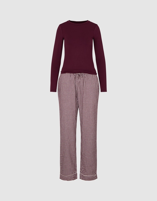 Hunkemoller - Twill Check Long Pyjama Set