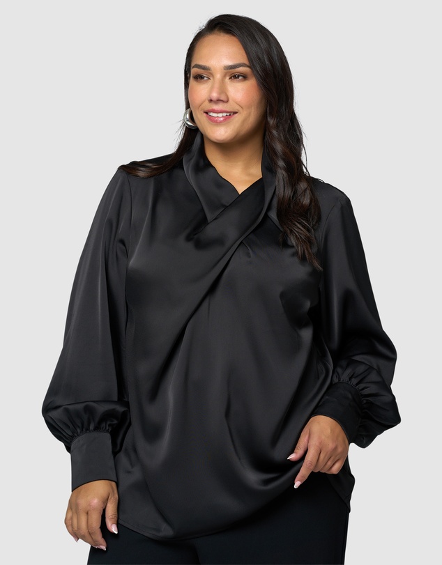 Pink Dusk by Curve Project - Bang Bang Satin Blouse