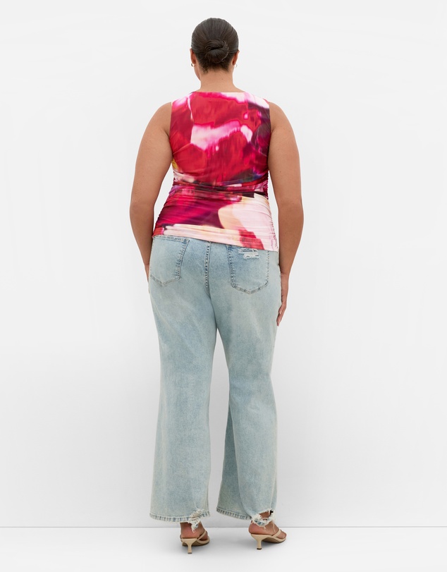 City Chic - Lidia Ruched Print Top