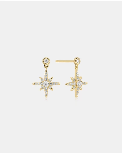 Ania Haie - Ania Haie Gold Dangling Nova Star Stud Earrings