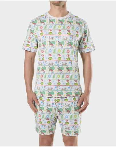 Mitch Dowd - Mitchdowd Mens Grinch Stripe Christmas Pyjama Set