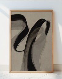 Olive et Oriel - Gray And Black Strokes No 5 by Treechild Art Print