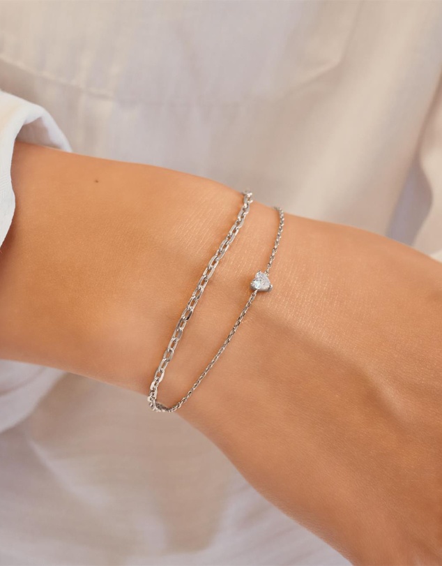 Ania Haie - Ania Haie Silver Sparkle Heart Bracelet