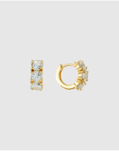 FAIRLEY - Blue Topaz Huggies