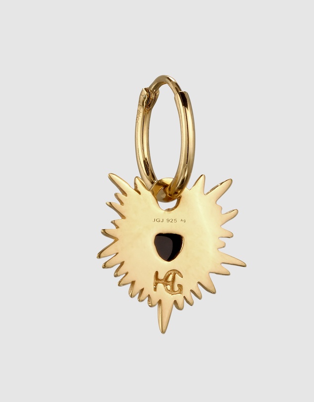 Haze & Glory - ICONIC EXCLUSIVE - Flaming Heart Charm Earring in Gold-Plated 925 Silver