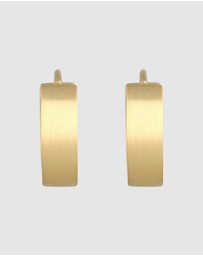 Kuzzoi - ICONIC EXCLUSIVE - Earrings Men Creoles Matt Trend Robust in 925 Sterling Silver Gold Plated