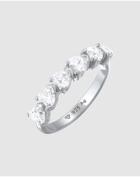 Elli Jewelry - Ring Crystal Heart 925 Sterling Silver