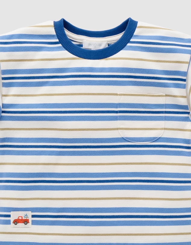 Purebaby - Classic Striped Relaxed Tee- Kids-Babies