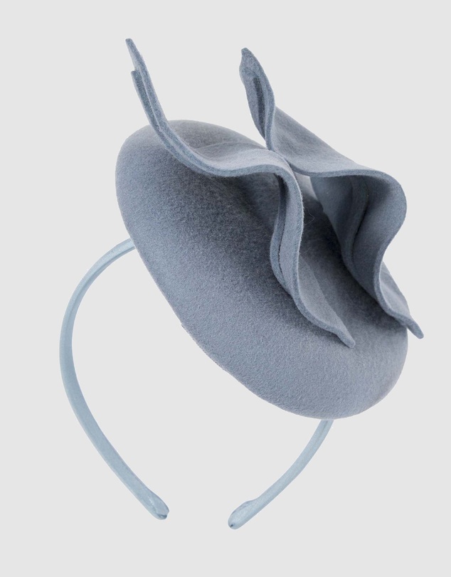 Max Alexander - Felt Winter Blue Pillbox Fascinator