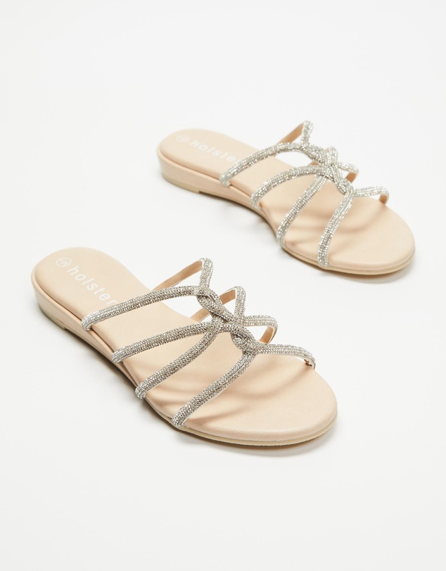 Holster - Sundance Vegan Low Wedge Slide - Beige - Women's