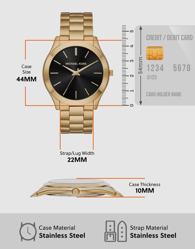 Michael Kors - Michael Kors Slim Runway Gold Watch MK8621