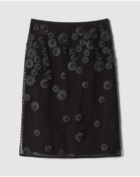 & Other Stories - Floral-Appliqué Mesh Midi Skirt