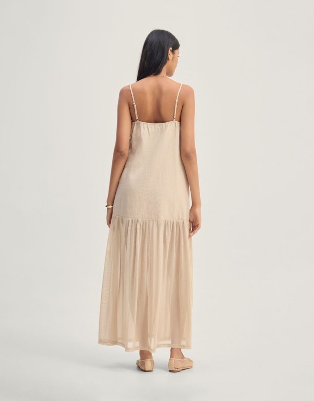 Oxford - Kristel Linen And Mesh Dress