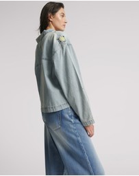 ONE TEASPOON - Retro Pullover Denim Shirt - Soft Blue