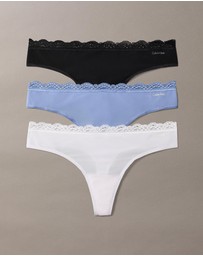Calvin Klein - 3-Pack Micro Stretch With Lace Thongs