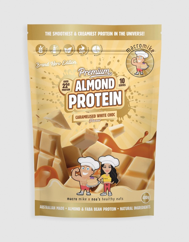 Macro Mike - Caramelised White Choc Premium Almond Protein - 400g
