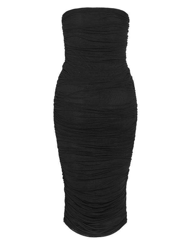 City Chic - Plus size Halo Strapless Ruched Dress - black