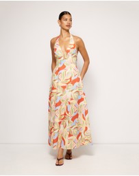 AERE - Brooke Linen Halter Midi Dress