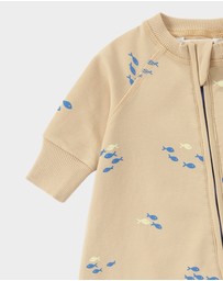 Susukoshi - Terry Relaxed Zip Suit. School of Fish