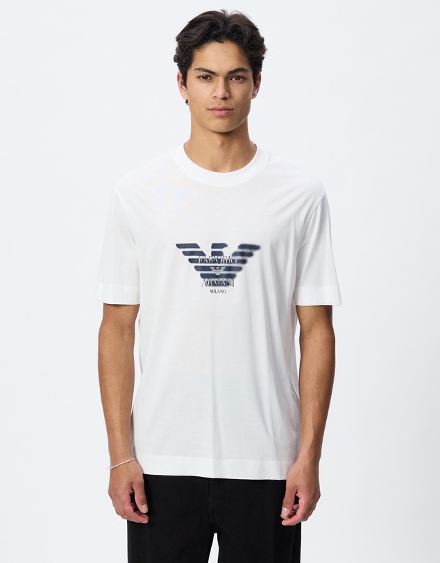 Emporio Armani - Graffiti Eagle Logo Print Jersey T-Shirt