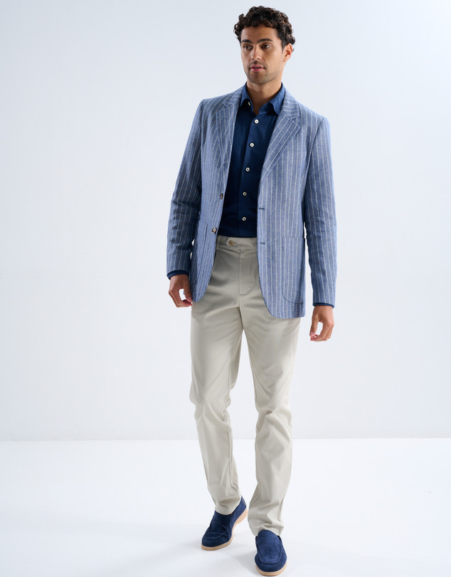 3 Wise Men - 3 Wise Men Edmund Blue Linen Blazer