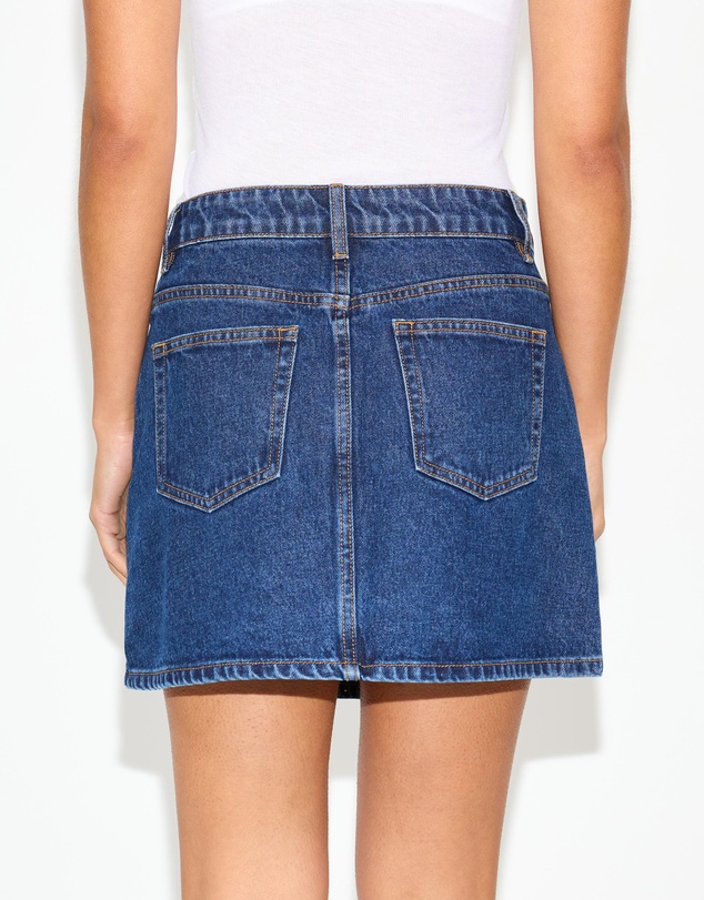 Dazie - Compton Mid Rise Stud Denim Skirt