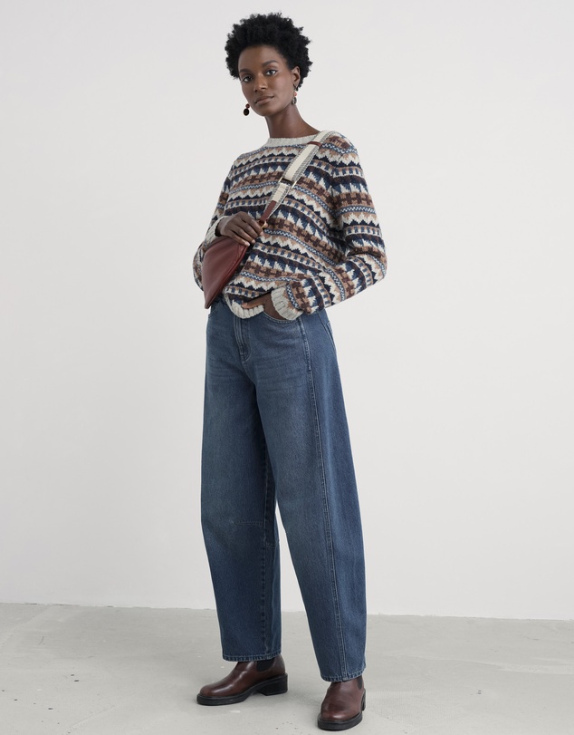 Seasalt - Seasalt Cornwall Brown Dawson Pick Fair Isle Jumper