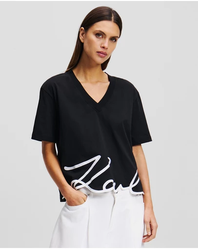 Karl Lagerfeld - Karl Signature V-Neck T-Shirt