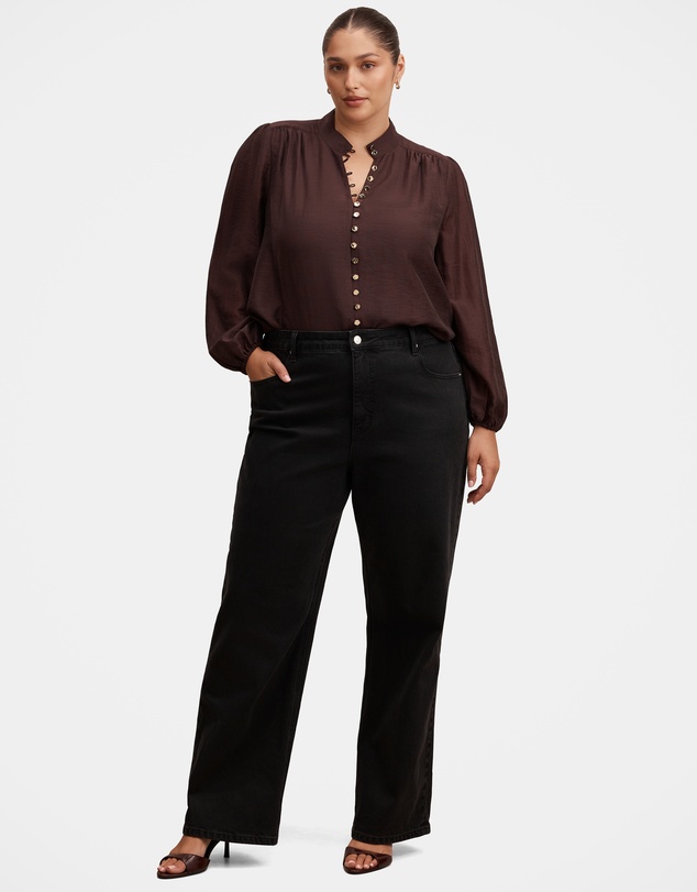 Forever New Curve - Amelia Curve Printed Button Down Blouse