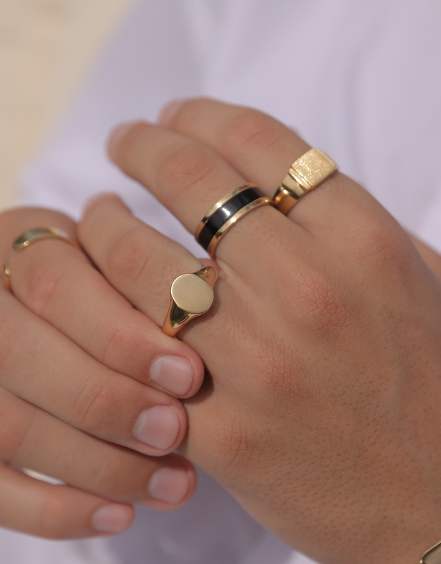Kuzzoi - ICONIC EXCLUSIVE - Enamel Band Ring in Gold-Plated 925 Sterling Silver