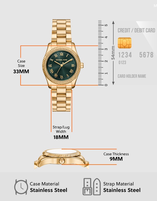 Michael Kors - Lexington Gold Tone Analogue Watch