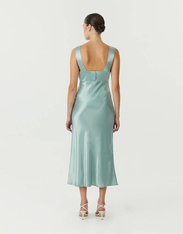 Third Form - Satin Gather Bra Bias Slip Dress