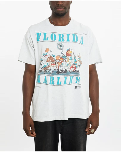 Vintage by The Real Deal - Pre Loved - Vintage 1993 MLB Florida Marlins Looney Tunes Tee
