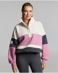 Rockwear - Cosy Fleece Blocked Snap Crew
