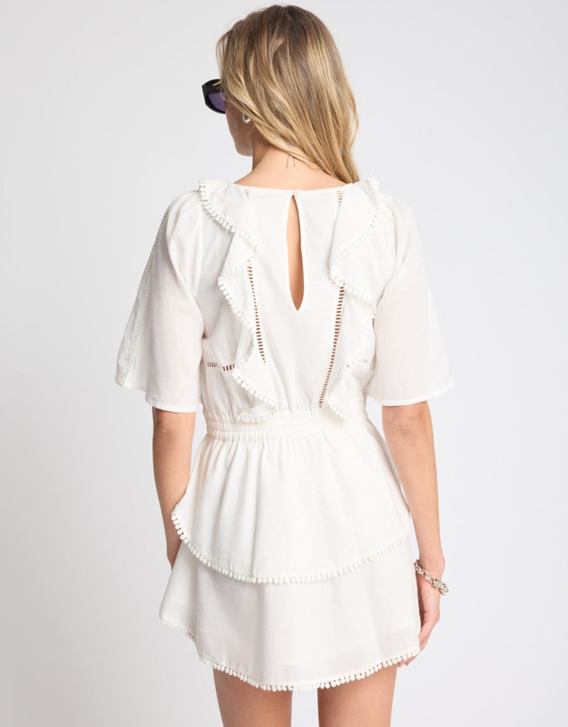 ONE TEASPOON - Woodstock Ruffle Mini Dress - Ivory