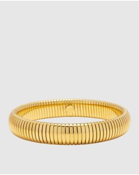 Nialaya Jewellery - 12mm Gold Stretch Bangle