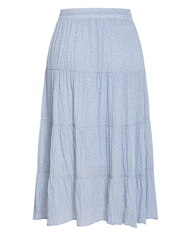 City Chic - Plus size Milly Ditsy Print Tiered Maxi Skirt - blue