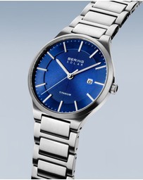 Bering - Solar 39mm Silver Titanium Watch
