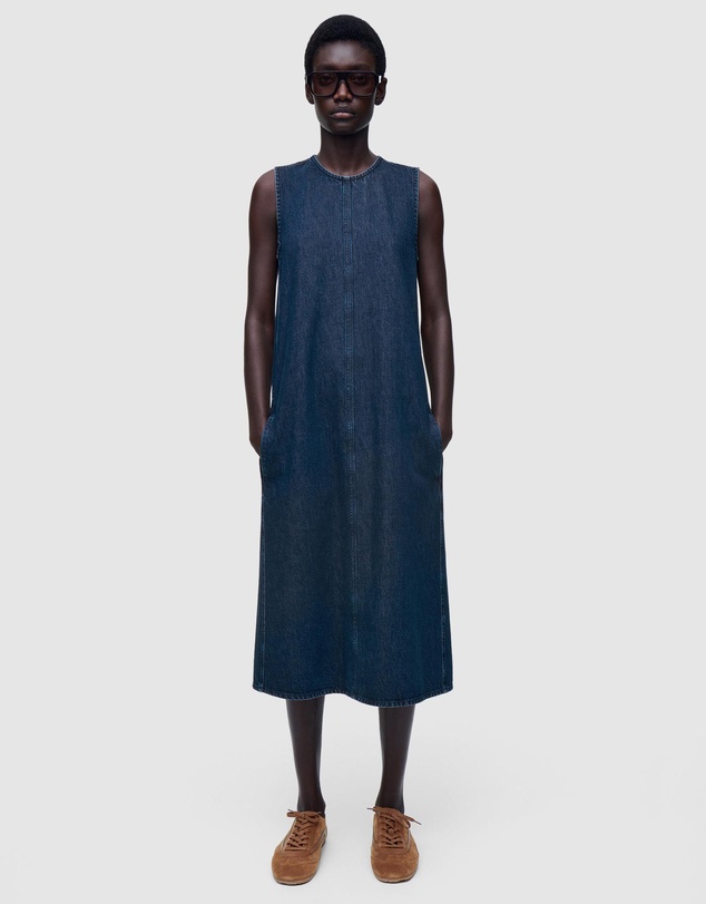 Sleeveless Denim Midi Dress