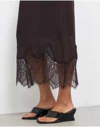 AERE - Alina Lace Trim Slip Skirt