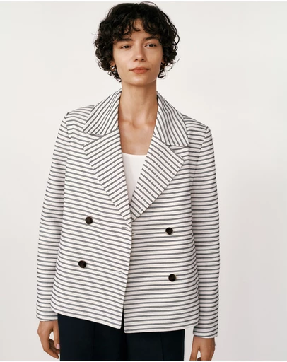 Trenery - Stripe Peacoat in White