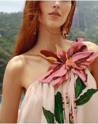 Farm Rio - Garden Terrace Pink One Shoulder Maxi Dress