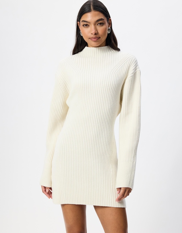 & Other Stories - Rib-Knit Mock-Neck Mini Dress