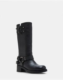 Steve Madden - Astor Black Leather Boots