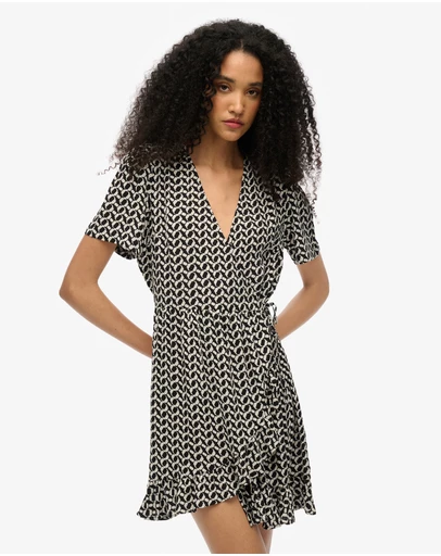 Superdry - Short Sleeve Mini Wrap Slim Fit Dress