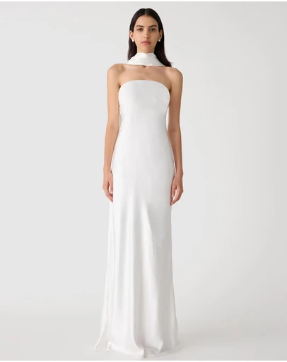MISHA - Lilia Sash Neck Maxi Dress